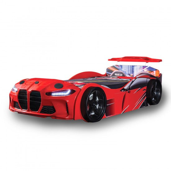 Luxury Premium Gtx Kids Racing Red White Car Beds With Lights And Soun 