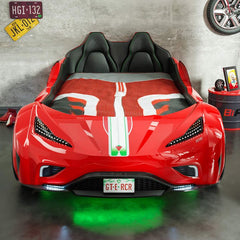 GTE Red Sports Car Bed for Kids – Eco-Friendly, LED Lights & Realistic Sound