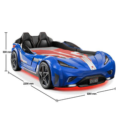 GTE Blue Sports Car Bed for Kids – Eco-Friendly, LED Lights & Realistic Sound
