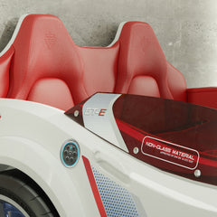 GTE White Sports Car Bed for Kids – Eco-Friendly, LED Lights & Realistic Sound