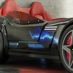 GTE Black Sports Car Bed for Kids – Eco-Friendly, LED Lights & Realistic Sound