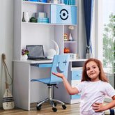 Kids Study Table and Chair with Bookshelf & Desk For Teens Living/ Bed Room,Blue