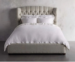 Beige Button-Tufted King or Queen Bed Frame – Modern Elegance