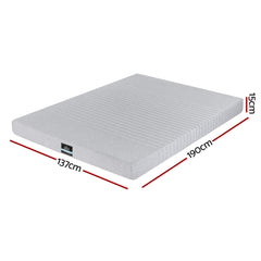 Giselle Bedding Cool Gel Memory Foam Mattress Charcoal 7-Zone Washable Bamboo Cover 15cm Double