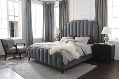 Luxurious Grey King or Queen Size Velvet Fabric Bed Frame – Elegant & Modern Design