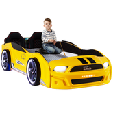 Yellow Speed Race Car Beds for Kids