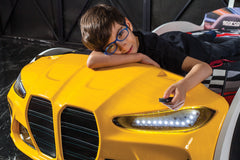 Luxury Premium Gtx Kids Racing Yellow Car Beds with Lights and Sounds