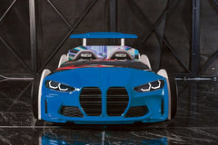 Luxury Premium Gtx Kids Racing Blue Car Beds with Lights and Sounds