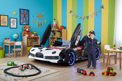 Police Racing Double Car Bed For Kids