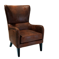 Salerno Brown Microfibre High Back Armchair