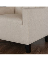 Canberra Fabric Armchair & Ottoman in Begie Linen