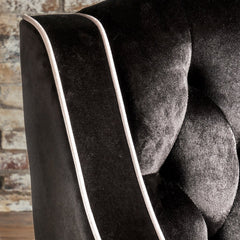 Lara Two Tone Tufted Black New Velvet Club Armchair