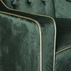 Lara Two Tone Tufted Emerald New Velvet Club Armchair