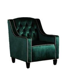 Lara Two Tone Tufted Emerald New Velvet Club Armchair