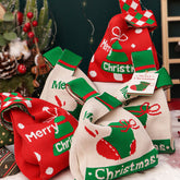 Christmas gift 4-Pack Christmas Knitted Gift Bags - Small & Big Festive Pouches for Apples, Candies, Christmas Eve Gifting & DecorationProduct(L)