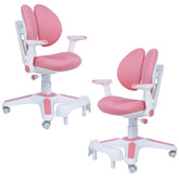 2x Ergonomic Children Kids Study Chairs Height Adjustable - Pink