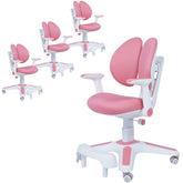 4x Ergonomic Children Kids Study Chairs Height Adjustable - Pink