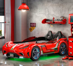 GTE Red Sports Car Bed for Kids – Eco-Friendly, LED Lights & Realistic Sound