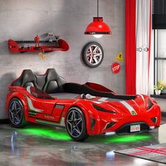 GTE Red Sports Car Bed for Kids – Eco-Friendly, LED Lights & Realistic Sound