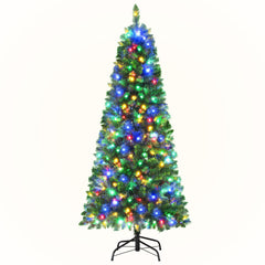 Jingle Jollys 1.8M Pre-lit Christmas Tree 8 Mode Multi Colour 200 LED Light Xmas