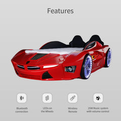 Luxury Kids Racing Red Car Beds with Lights and Sounds