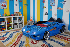 Luxury Kids Blue Race Car Bed