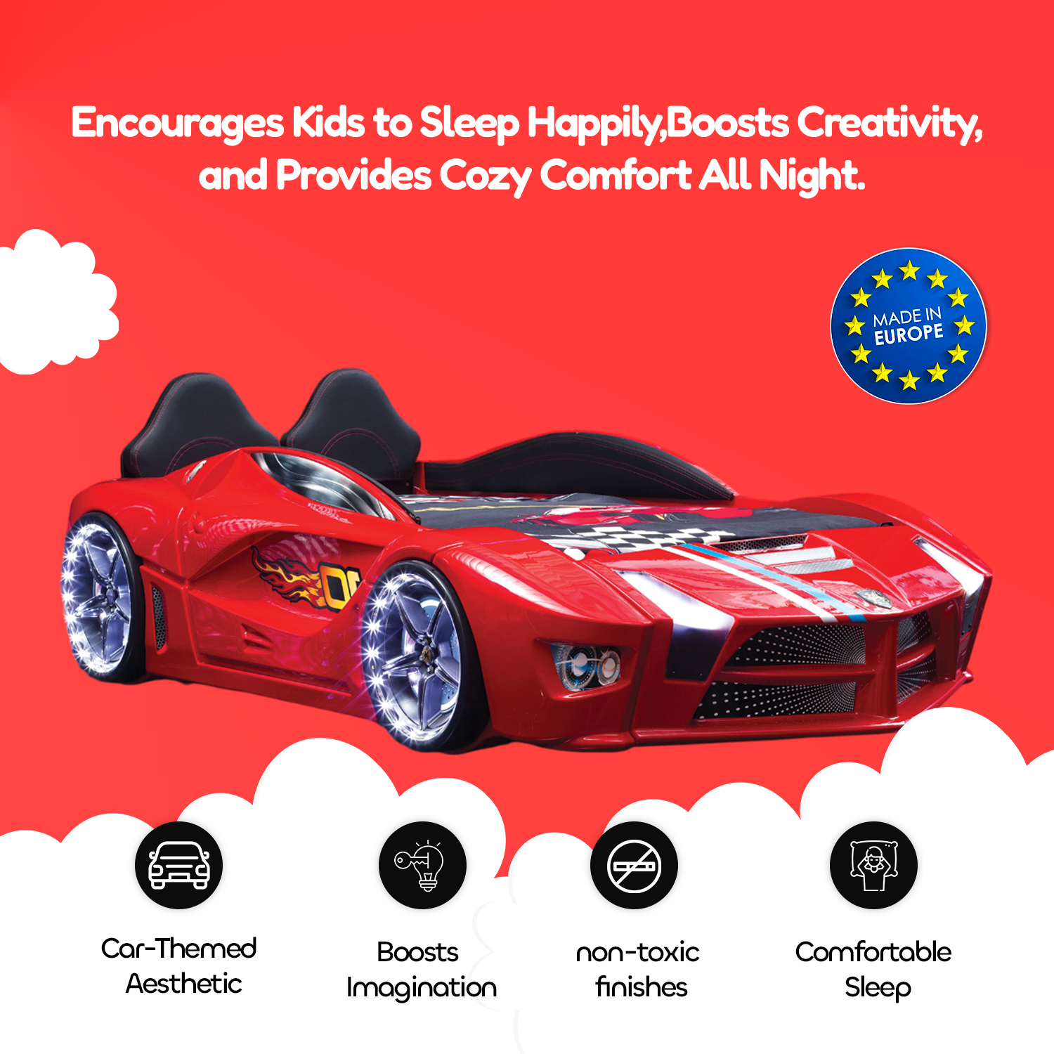 Hyper Champion Kids Car Bed