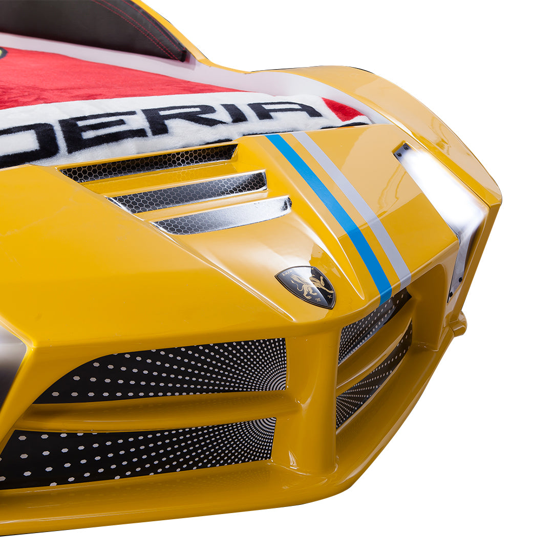 Hyper Champion Yellow Kids Car Bed