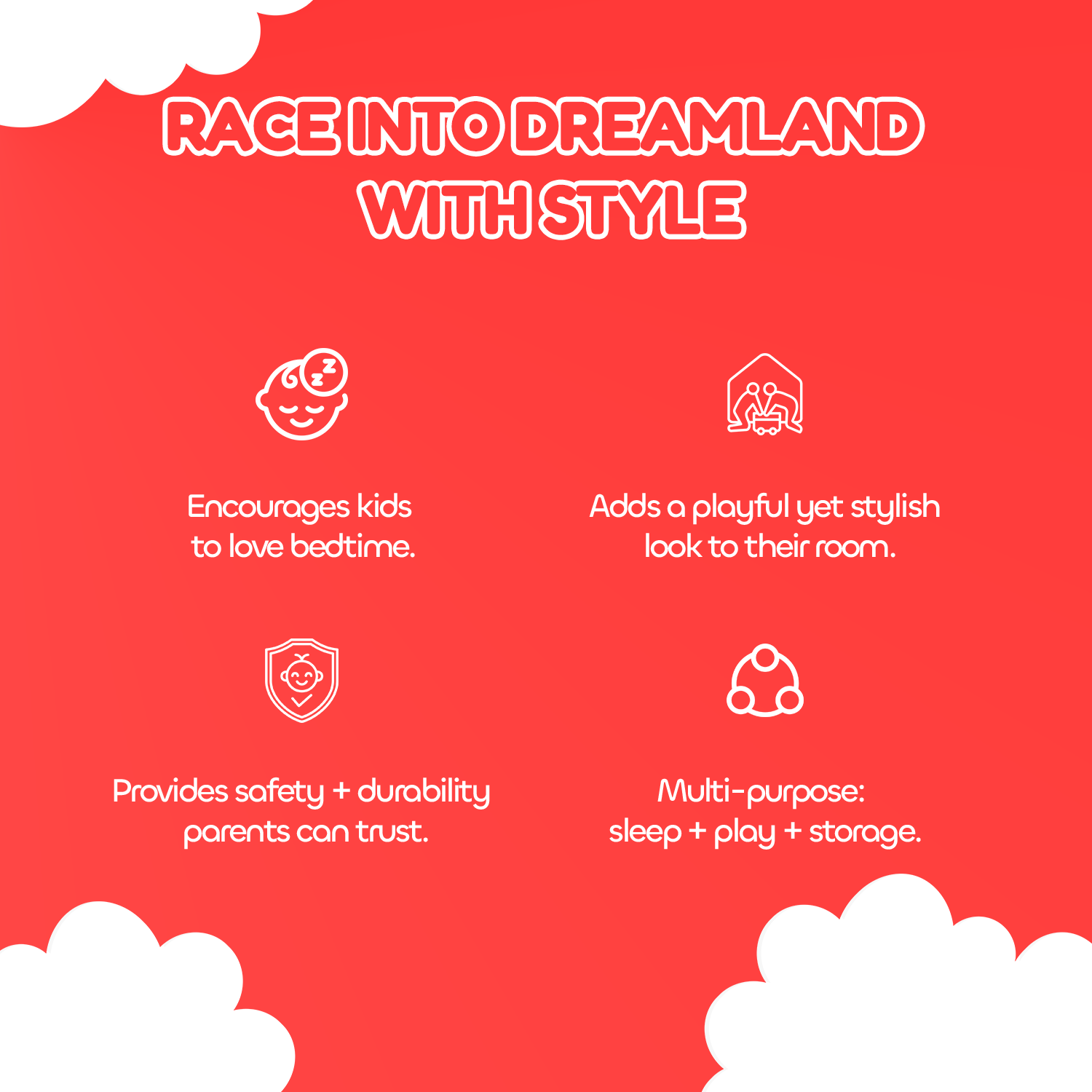 Hyper Champion Kids Car Bed