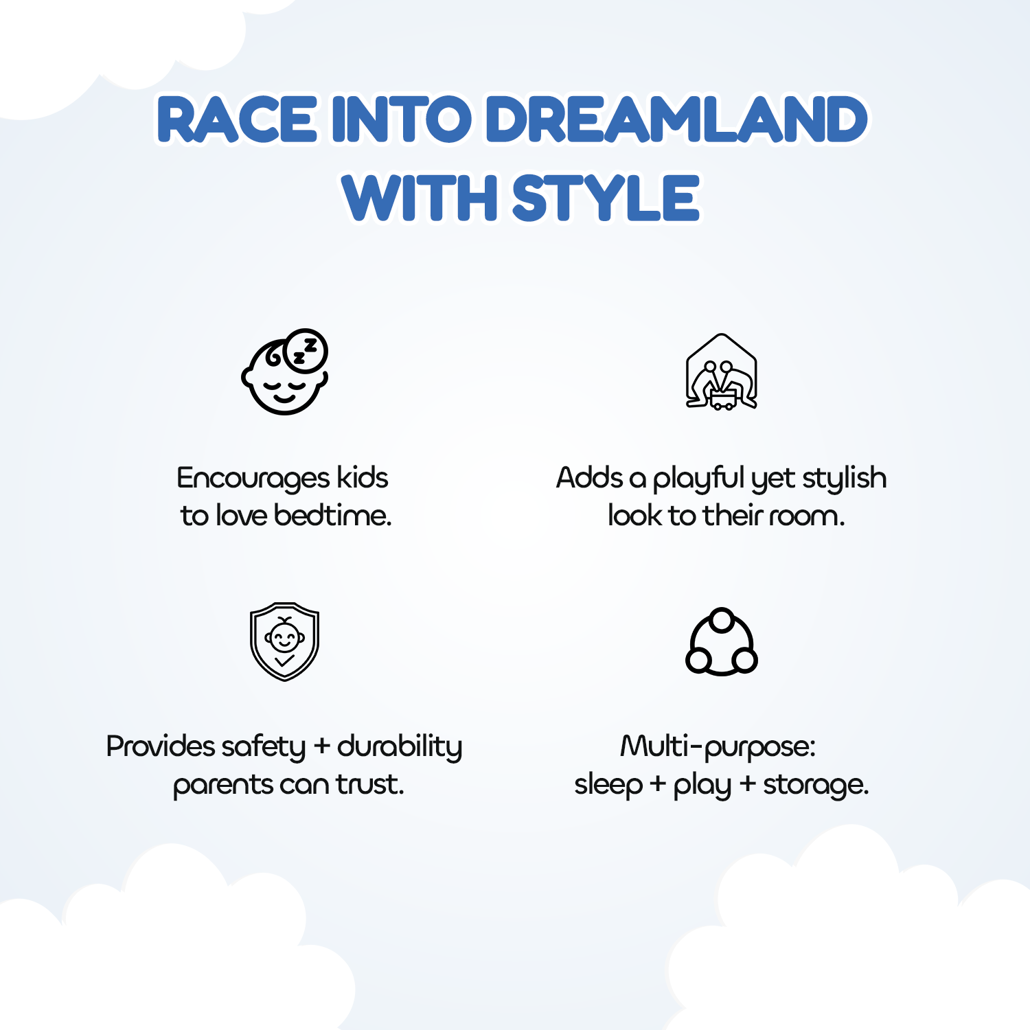 Snowstorm Double Car Beds for Kids