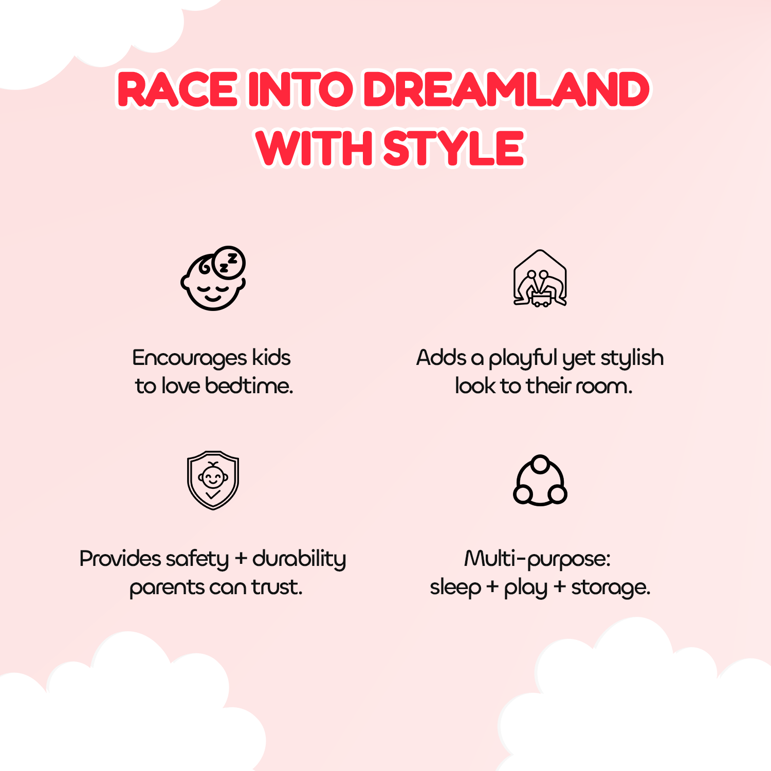 Classic Race Double Car Beds for Kids