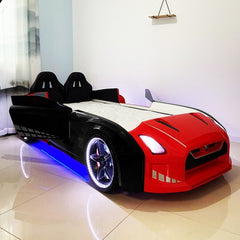 GTX Sports Red Black Racing Car Beds with Lights and Sounds