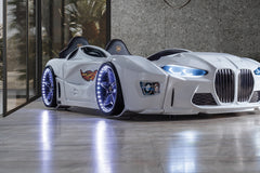 GTM Champion Kids Car Bed White