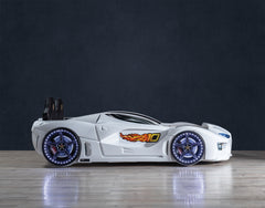 GTM Champion Kids Car Bed White