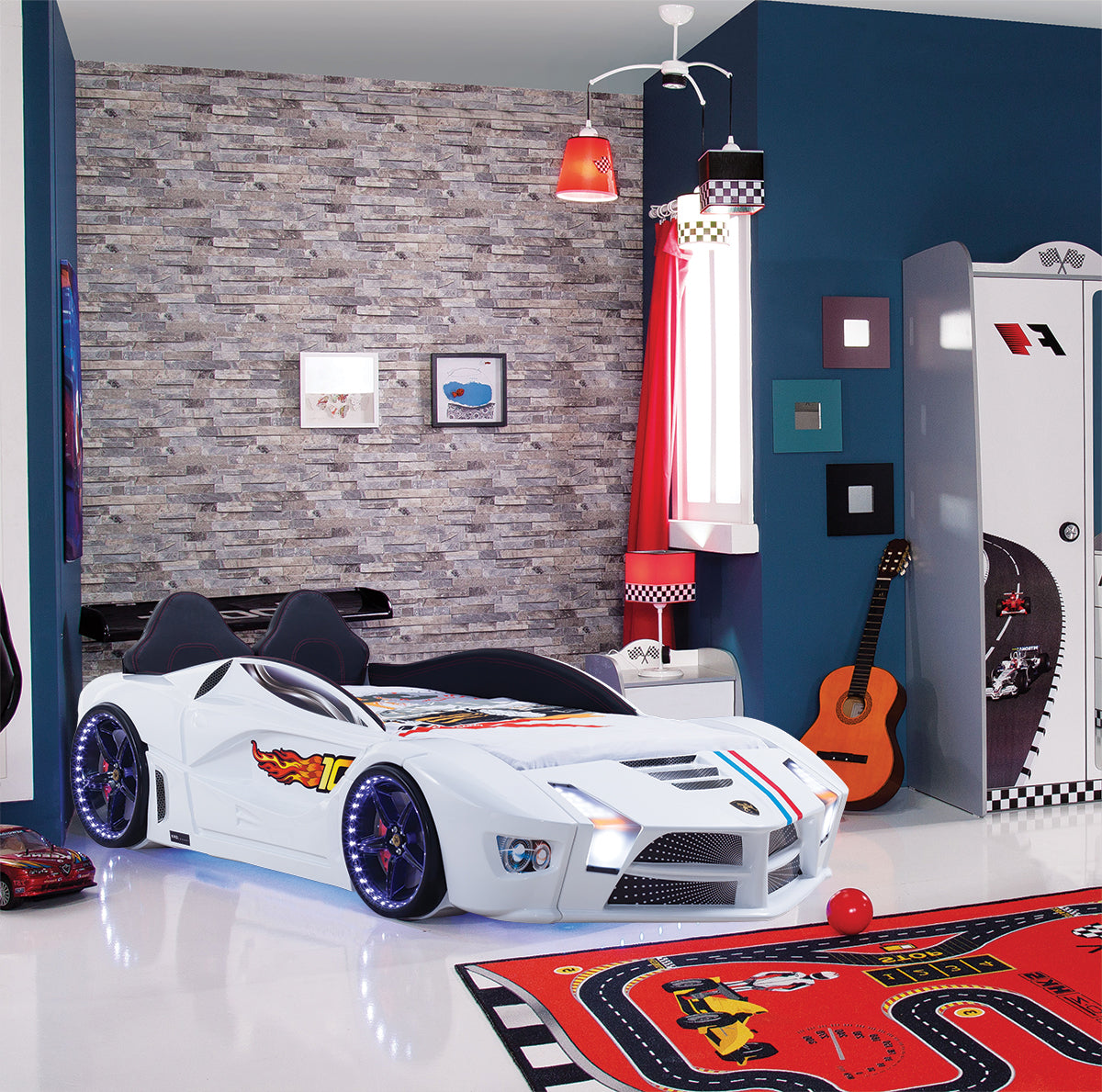 Race Car Bed White Design For Little Champs