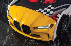 Luxury Premium Gtx Kids Racing Yellow Car Beds with Lights and Sounds
