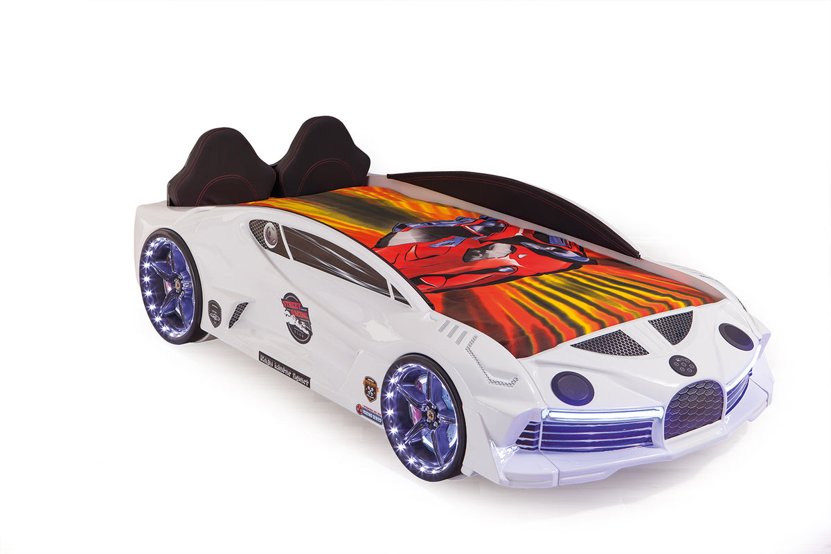 Flyer Speed Race Car Beds for Kids White