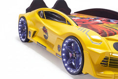 Premium Yellow Speed Race Car Beds for Kids