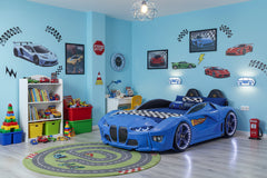 GTM Champion Blue Race Car Beds for Kids