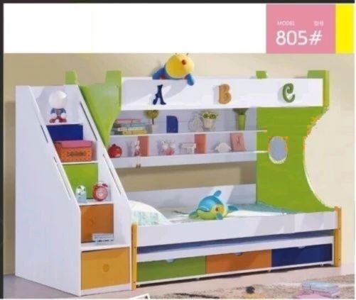 King Single Multi-Colored Bunk Bed with Trundle & Staircase Drawers – Ultimate Kids' Bedroom Solution!