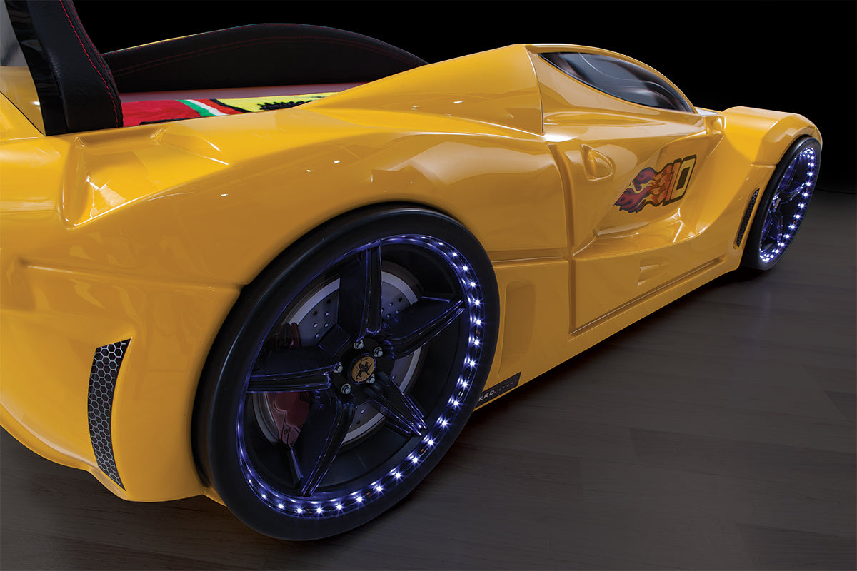Hyper Champion Yellow Kids Car Bed