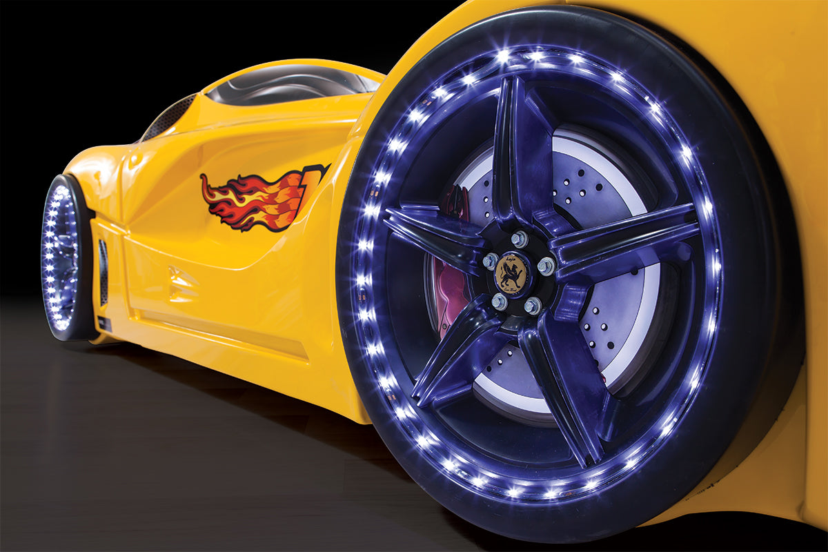 Hyper Champion Yellow Kids Car Bed
