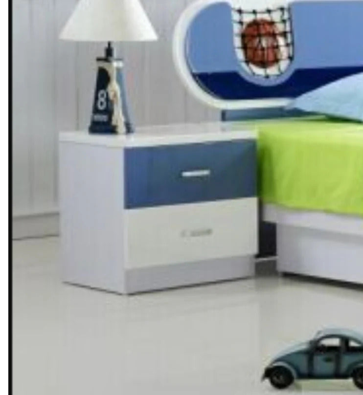 Seabreeze Kids Bedside Table – Compact Navy & White Design to Elevate Your Child's Room