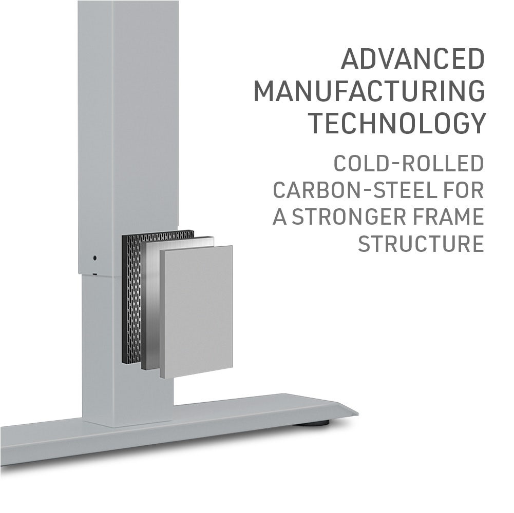 FORTIA Sit To Stand Up Standing Desk, 150x68cm, 72-118cm, Height Adjustable, 50kg Rated, Walnut Style/Silver Frame