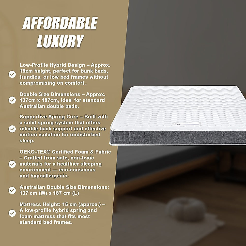 PALERMO Double Memory Foam Mattress - OEKO-TEX® & CertiPUR-US® Certified