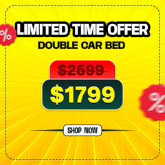 Hyper Yellow Double Car Beds for Kids