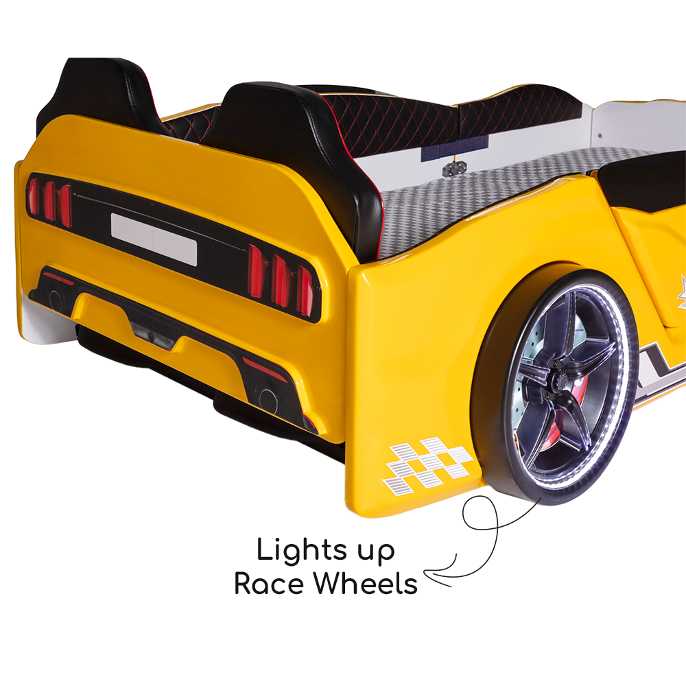 Yellow Speed  Race Car Beds for Kids