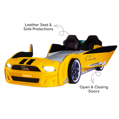 Yellow Speed  Race Car Beds for Kids