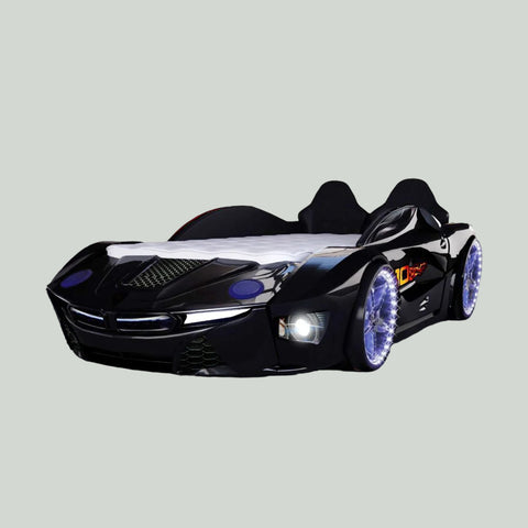 Luxury Kids Racing Black Car Beds with Lights and Sounds