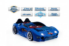 Luxury Kids Blue Race Car Bed
